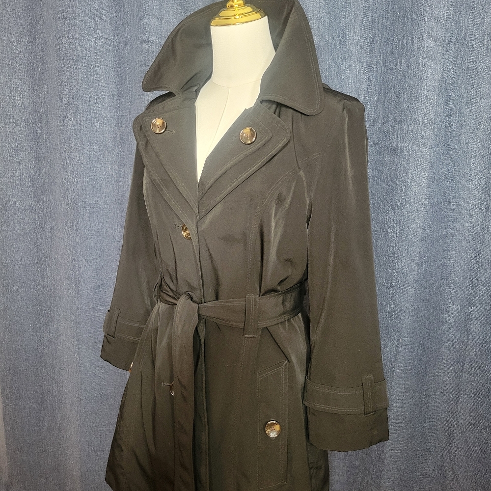 Tower By London Fog Trench Coat, Size SM Winter Rain Cold Jacket Chic Sexy Class - Picture 3 of 9